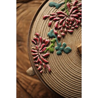 安東焼 阿漕焼 色絵宝瓶/急須　P299 