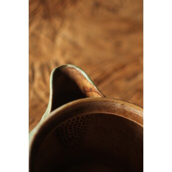 古萬古 緑釉蝙蝠耳急須　P300 