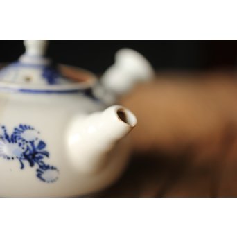 清水七兵衛 青華秋草染付急須　P303 