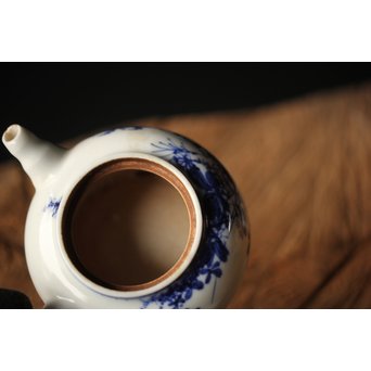 清水七兵衛 青華秋草染付急須　P303 