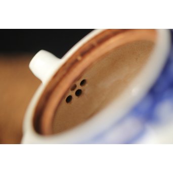 清水七兵衛 青華秋草染付急須　P303 