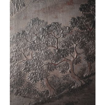 古代塗 蒲原塗か 群仙洞銘 横額/扁額 山水図　Q282 