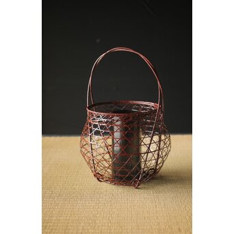 玄斎造 鵬雲斎好 虫籠花入竹籠　261