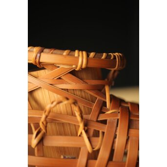 吉田幸斎 竹編細工 吊花籠　U263 