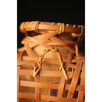 吉田幸斎 竹編細工 吊花籠　U263 