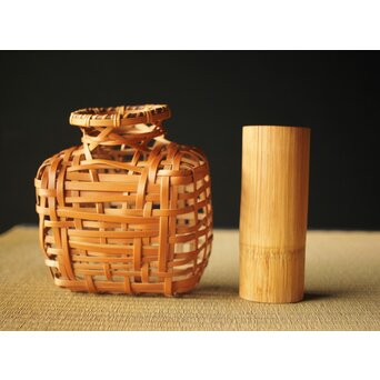 吉田幸斎 竹編細工 吊花籠　U263 