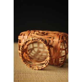 吉田幸斎 竹編細工 吊花籠　U263 