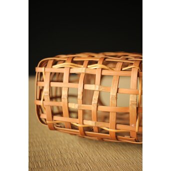 吉田幸斎 竹編細工 吊花籠　U263 