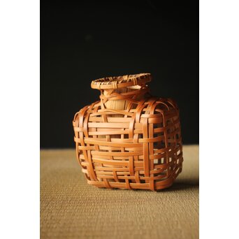 吉田幸斎 竹編細工 吊花籠　U263