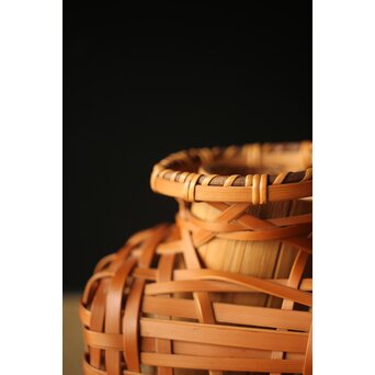 吉田幸斎 竹編細工 吊花籠　U263 