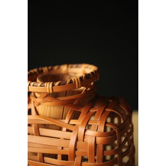 吉田幸斎 竹編細工 吊花籠　U263 