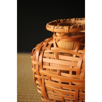 吉田幸斎 竹編細工 吊花籠　U263 