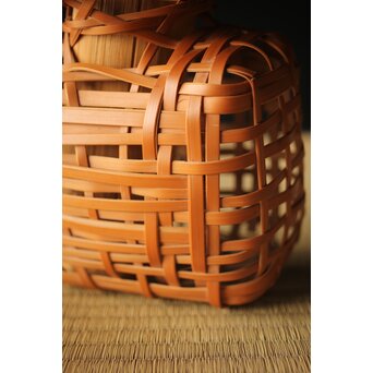 吉田幸斎 竹編細工 吊花籠　U263 