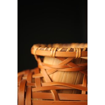 吉田幸斎 竹編細工 吊花籠　U263 