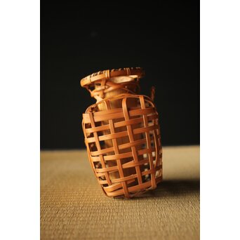 吉田幸斎 竹編細工 吊花籠　U263 