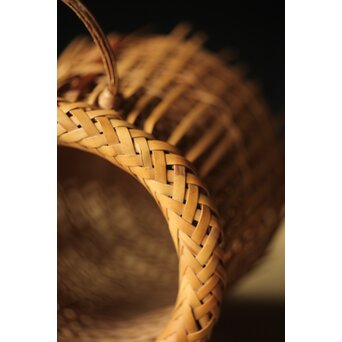 栄月作 巻竹籠 花篭　U264 