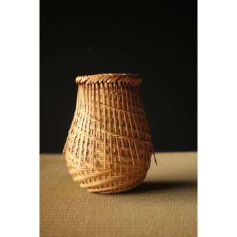 栄月作 巻竹籠 花篭　U264 