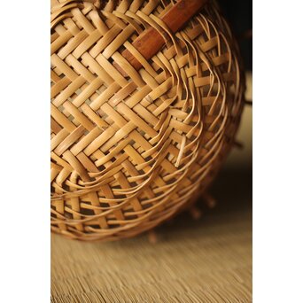 栄月作 巻竹籠 花篭　U264 