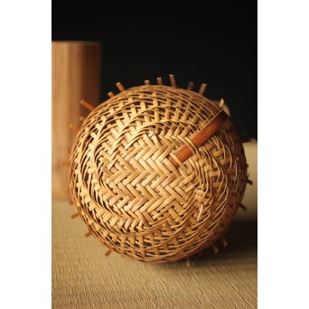 栄月作 巻竹籠 花篭　U264 