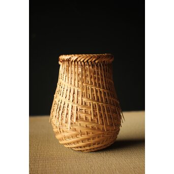 栄月作 巻竹籠 花篭　U264 