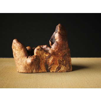 瘤木 自然木の瓶掛/煎茶盆　X320 