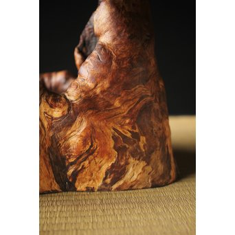 瘤木 自然木の瓶掛/煎茶盆　X320 