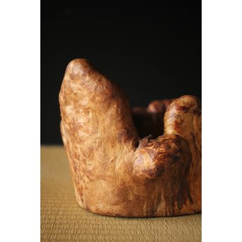 瘤木 自然木の瓶掛/煎茶盆　X320 