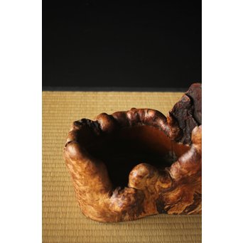 瘤木 自然木の瓶掛/煎茶盆　X320 