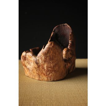 瘤木 自然木の瓶掛/煎茶盆　X320 