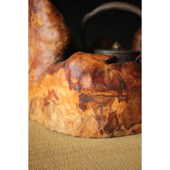 瘤木 自然木の瓶掛/煎茶盆　X320 