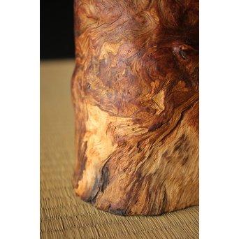 瘤木 自然木の瓶掛/煎茶盆　X320 