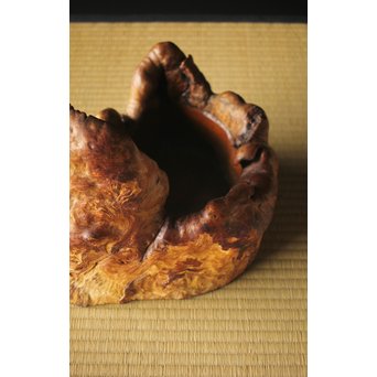 瘤木 自然木の瓶掛/煎茶盆　X320 