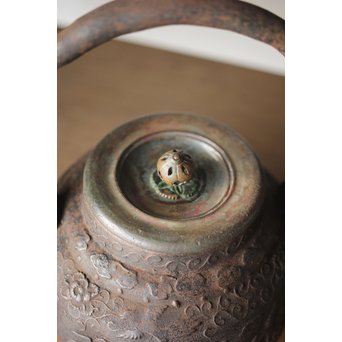 龍文堂 上田照房造 鳳凰図 小振鉄瓶　M293 