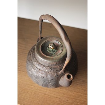 龍文堂 上田照房造 鳳凰図 小振鉄瓶　M293 