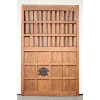 巾着金具の総欅格子蔵戸　W045Y