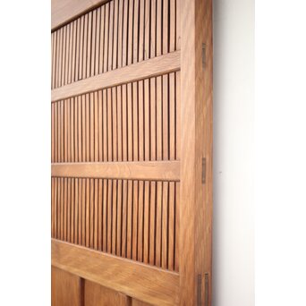 巾着金具の総欅格子蔵戸　W045Y 