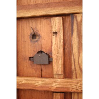 巾着金具の総欅格子蔵戸　W045Y 