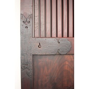 巾着金具の朱格子蔵戸　W046Y 