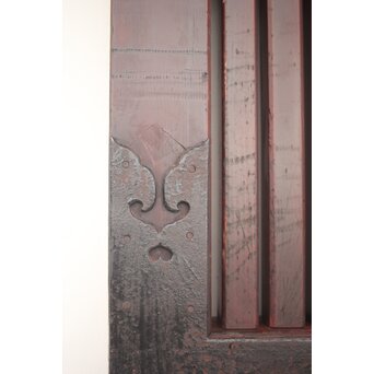 巾着金具の朱格子蔵戸　W046Y 