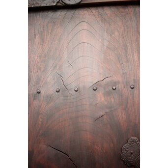 巾着金具の朱格子蔵戸　W046Y 