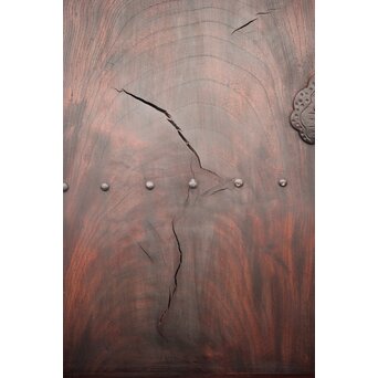 巾着金具の朱格子蔵戸　W046Y 