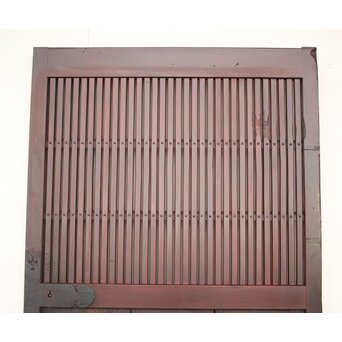 巾着金具の朱格子蔵戸　W046Y 