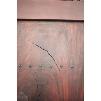 巾着金具の朱格子蔵戸　W046Y 