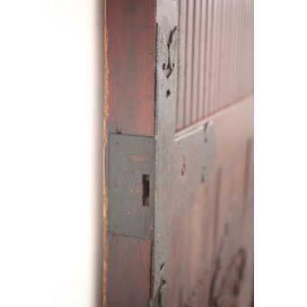 巾着金具の朱格子蔵戸　W046Y 