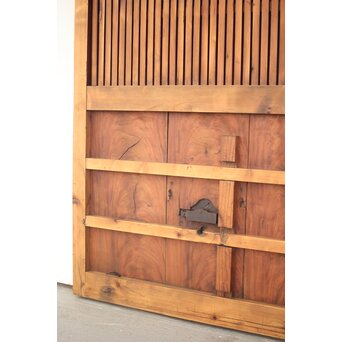 巾着金具の朱格子蔵戸　W046Y 