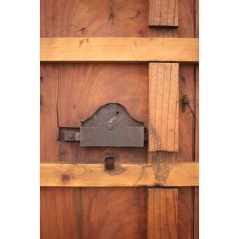 巾着金具の朱格子蔵戸　W046Y 