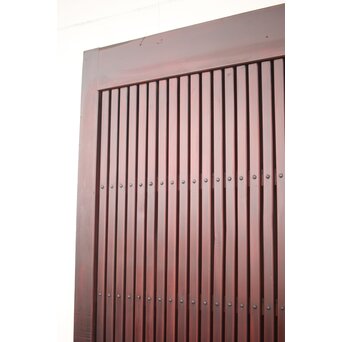 巾着金具の朱格子蔵戸　W046Y 