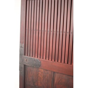 巾着金具の朱格子蔵戸　W046Y 