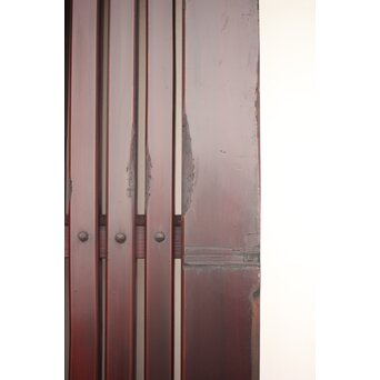 巾着金具の朱格子蔵戸　W046Y 