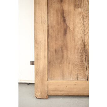 欅一枚板 門扉 2枚1組　W048Y こちらの側面の金具のみ欠損